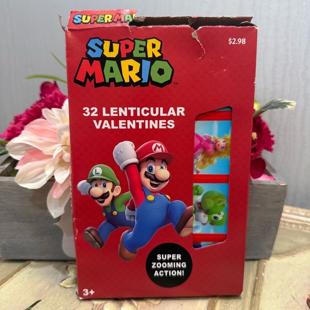 Super Mario Lenticular Valentines Day Cards 56 Cards Included